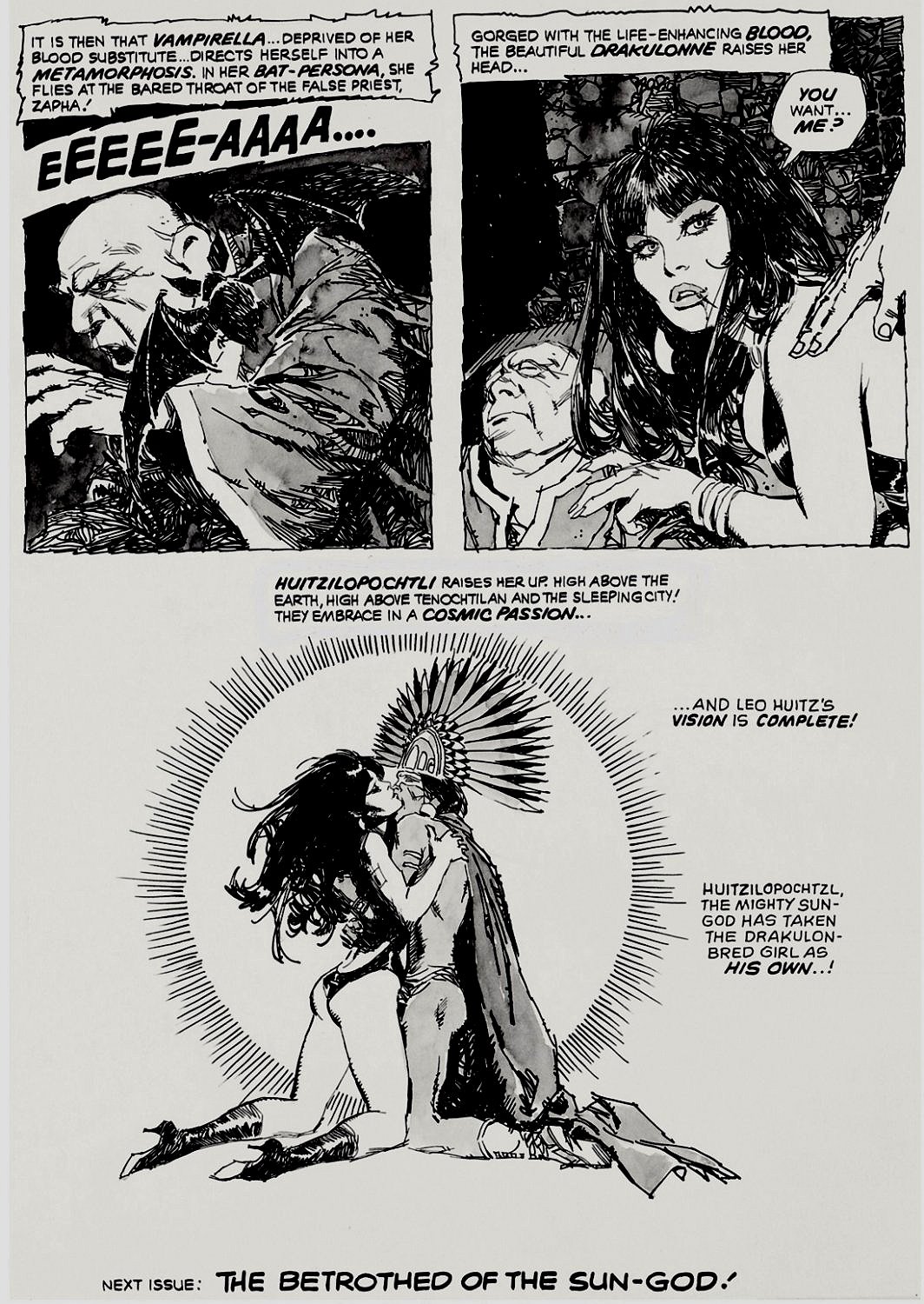 Vampirella 30 P 12 LAST PG SEMI SPLASH THE SUN GOD MAKES OUT WITH