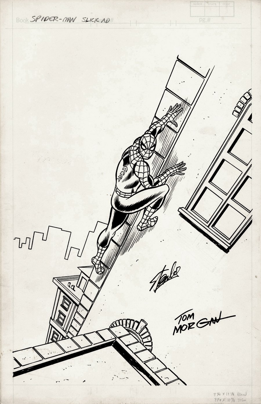 Image of Spider-Man PUBLISHED Advertising Pinup (SIGNED BY STAN LEE ALSO! Mid-1980s)