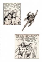 2 Superman Golden Age Panels of Boring From Superman Sunday Strip, and 1 Panel of Golden Age Winn Mortimer! Comic Art