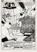 Batman #151 p 1 SPLASH (Batman & Robin Battle Giant Rabbit and Porcupine!) Large Art -1962  Comic Art
