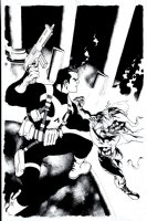 Punisher #10 Cover (Punisher Battles The Hood!) 2009 Comic Art