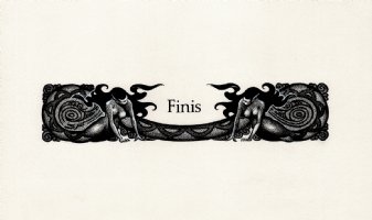 'FINIS' Last Page Illustration To Fantasy Book With 2 Sexy Nude Serpent Girls Comic Art