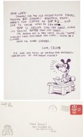 1968 UNDERGROUND MICKEY MOUSE DRAWING, HAND WRITTEN LETTER, & HAND WRITTEN ENVELOPE TO DISNEY'S WARD KIMBALL! Comic Art