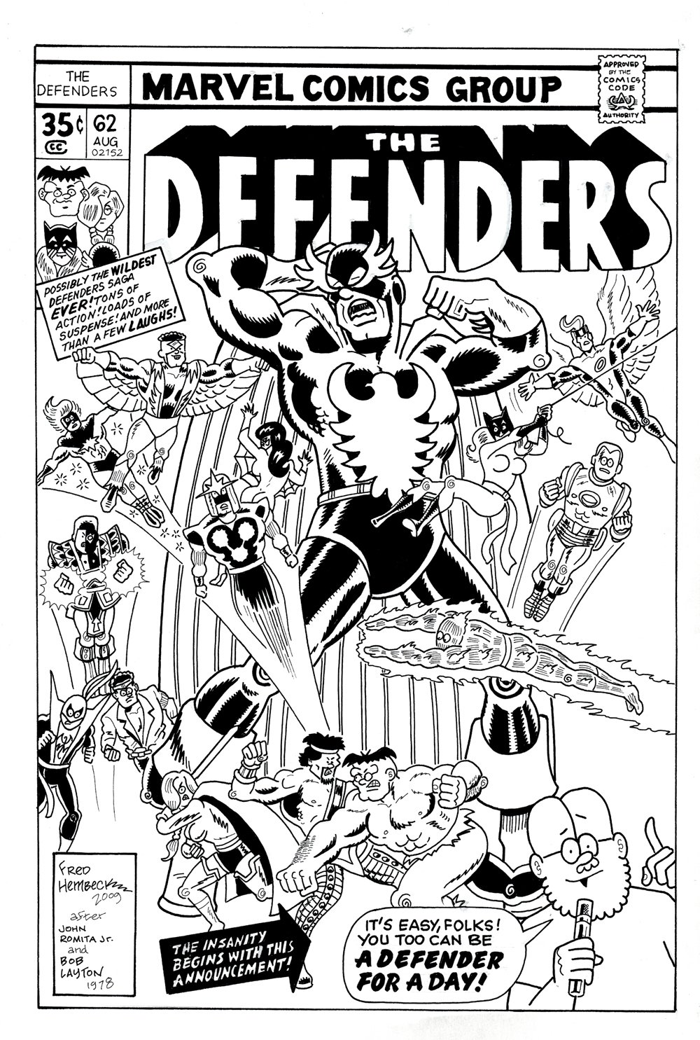 Image of Defenders #62 Cover Recreation (15 HEROES ALL BATTLING EACH OTHER!) 2009