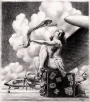 'Cotton Sky' Sexy WW2 Babe Homage Pinup Comic Art