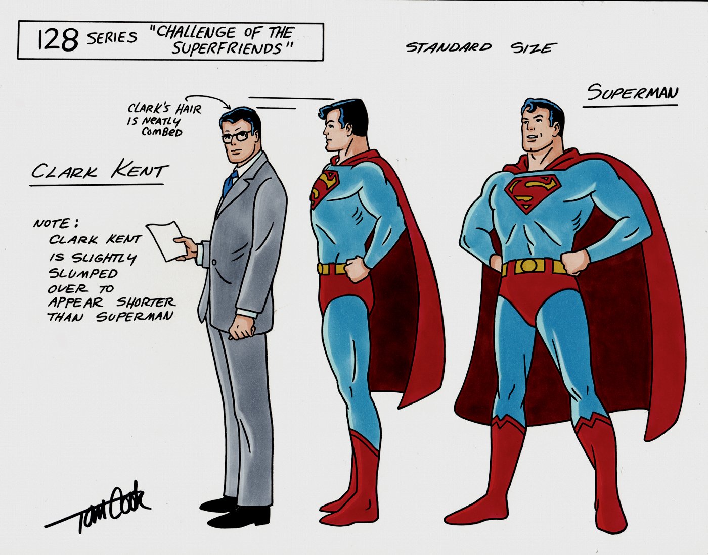 Challenge Of The Superfriends Superman Model Sheet 1978 Comic Art For 