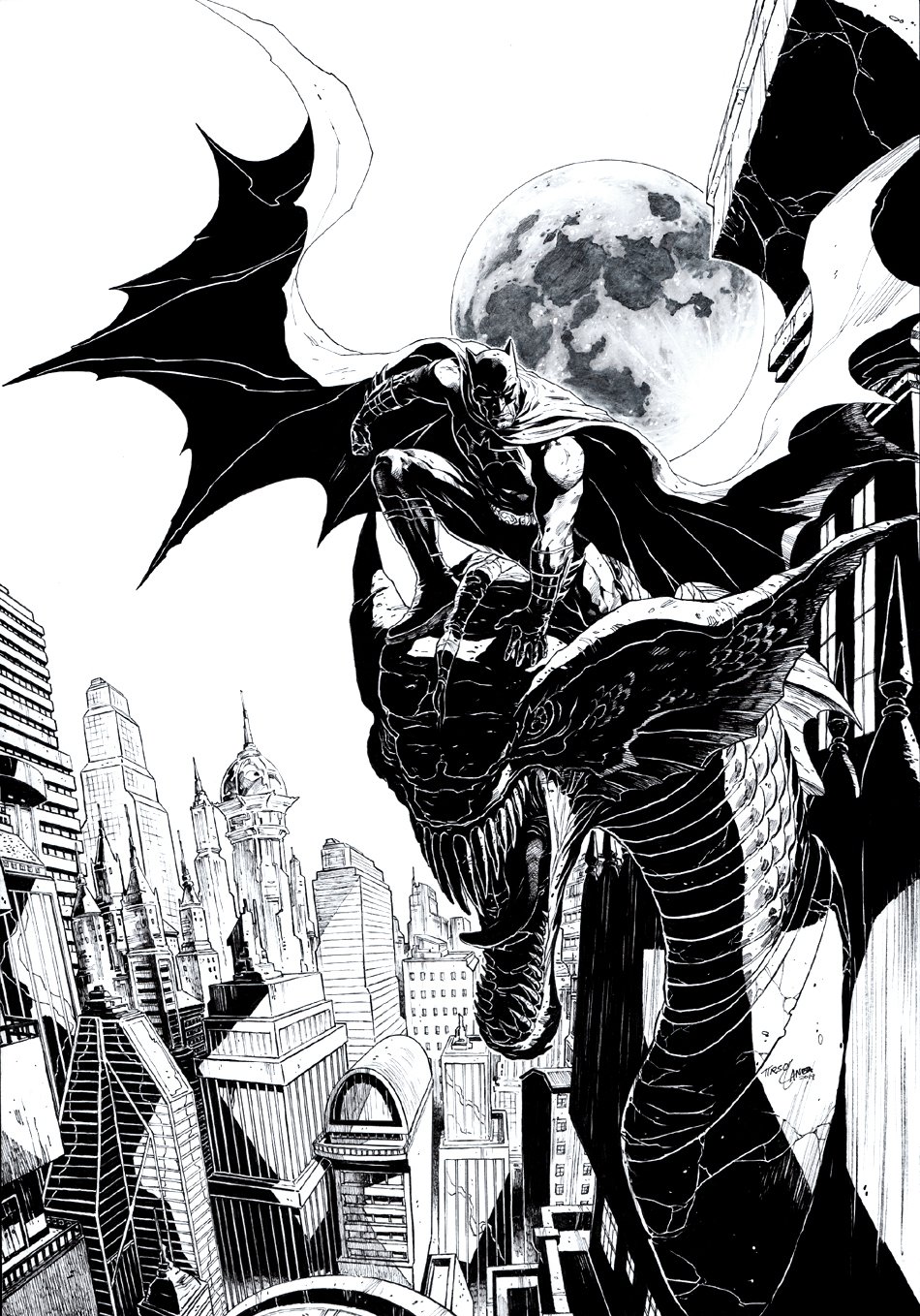 Batman Detailed Illustration (SOLD LIVE ON 'DUELING DEALERS OF COMIC ART'  EPISODE #59 PODCAST ON 3-2-2022 Watch it Here! Comic Art For Sale By Artist  Tirso Llaneta at Romitaman.com