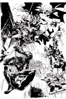 15 Super Heroes Pinup (Spider-Man, Wonder Woman, Wolverine, Thor, Batman, Ninja Turtles, Hulk, Superman, Captain America, Iron Man, Green Lantern, Cat Woman) Comic Art