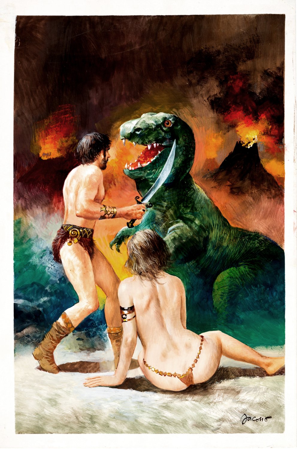 Image of Published Prehistoric Dinosaur Novel Cover Painting
