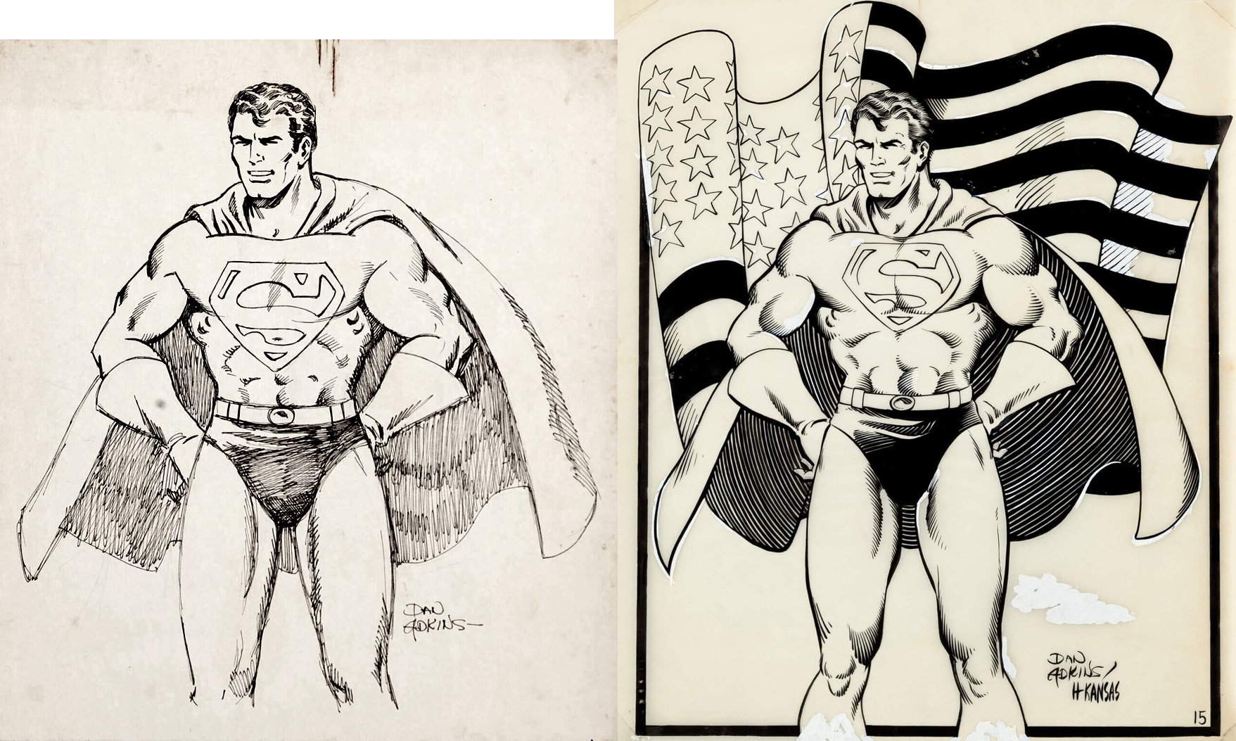 Image of 2 Superman Pinups (Published In 1970s Fanzine!)