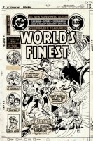 World's Finest Comics #263 Cover (10 SUPER HEROES DRAWN & 1 CRAZY ALIEN!) 1980 Comic Art