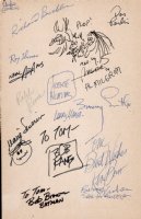 4 Drawings & 16 Famous Art Industry Signatures On 1 Board (1974) Comic Art