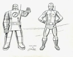 Iron Man Old & New Armor Pinup By 1st Artist To Ink Iron Man's New armor in 1963! Comic Art