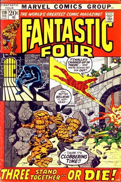 Fantastic Four #119 p 16 (THING, HUMAN TORCH, BLACK PANTHER, KLAW ...