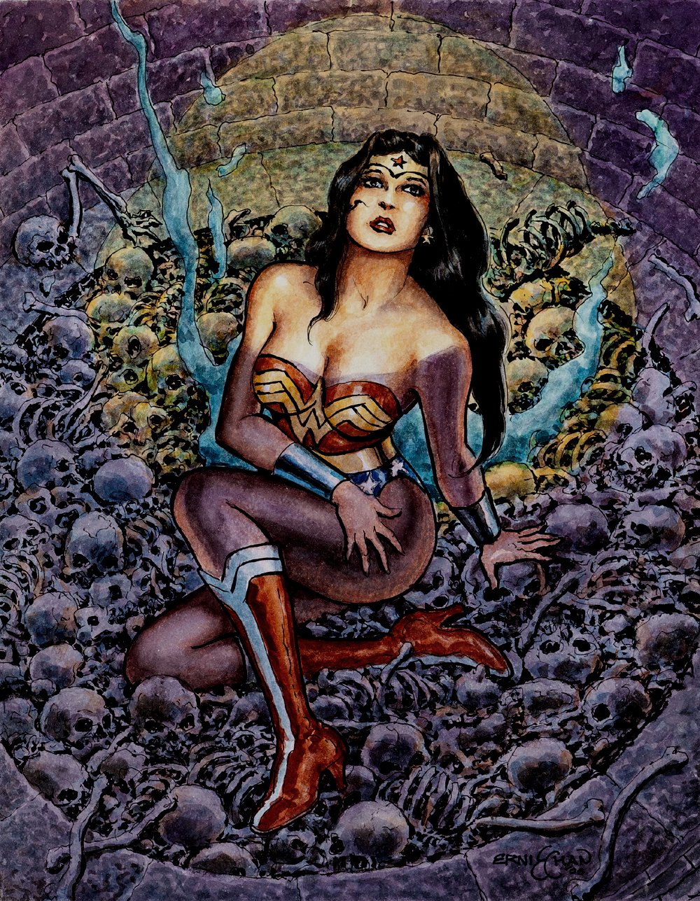Image of Wonder woman Captured In A Well With Dozens Of Skeletons! (2006)
