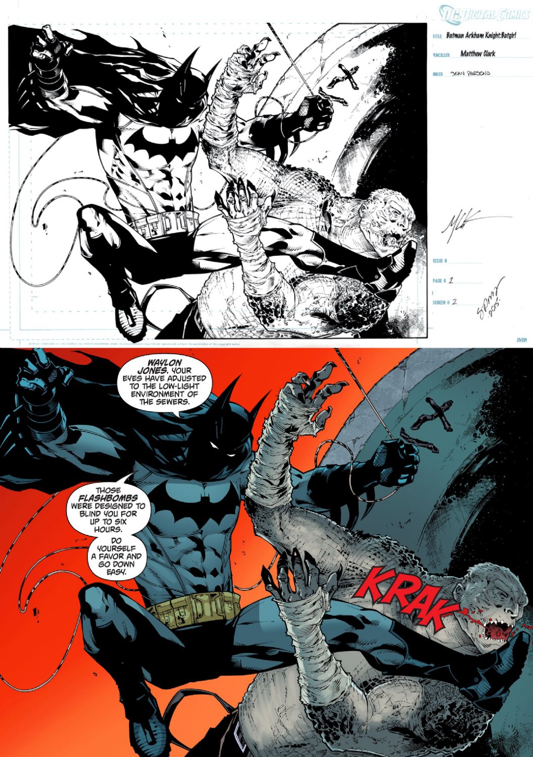 Batman Arkham Knight: Batgirl and Harley #1 p 2 Splash (2015) Comic Art For  Sale By Artist Matthew Clark at 