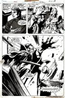 Dracula #43 p 17 SPLASH (COVER QUALITY SPLASH AS DRACULA BUSTS THROUGH DOOR TO KILL VAN HELSING!) 1976 Comic Art