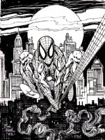 Spider-Man Specialty Illustration (NICE SPIDEY DRAWING ON BACK ALSO!) 1991 Comic Art