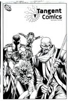 Tangent Comics #3 Cover (Multiverse Versions Of Superman, Wonder Woman, Green Lantern & Powergirl!) 2007 Comic Art