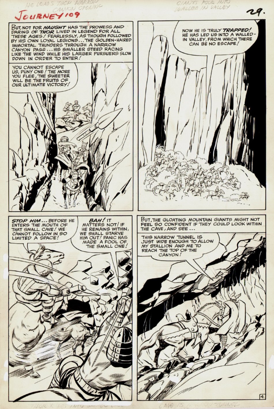 Journey Into Mystery #109 p 4 (THOR IN 3 OF 4 PANELS!) Large Art - 1964 ...