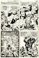 Forever People #10 p 16 (Big Bear, Serifan, & Vykin the Black SMASH The Scavengers Monster Robots!) 1972 Comic Art