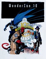 Mike Mignola Steve Oliff | wondercon 10 published convention program cover (batman, concrete, hellboy, the spirit, bone! ) 1996 | Romitaman