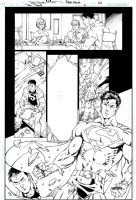Teen Titans #31 p 21 Semi-Splash (SWEET SUPERMAN IMAGE!)  Comic Art