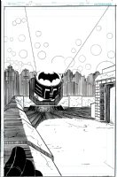 Batman Black & White #6 p 6 SPLASH (THE BAT-SIGNAL GOES OFF DURING FIREWORKS DISPLAY!) 2021 Comic Art