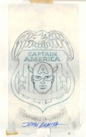 Golden Age Captain America Sentinels Of Liberty Badge Art (1989) Comic Art