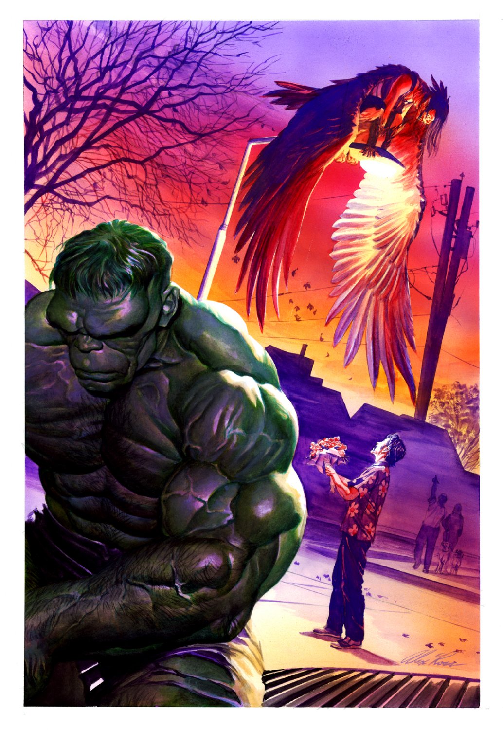 Image of Immortal Hulk #48 Large Painted Cover (The Hulk, The Harpy [Betty Ross] & Bruce Banner!)