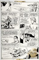 Superman Family #185 p 14 (Superman in 4 great panels using heat vision and flying powers) 1977 Comic Art