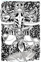 Silver Surfer / Thanos Pinup Comic Art