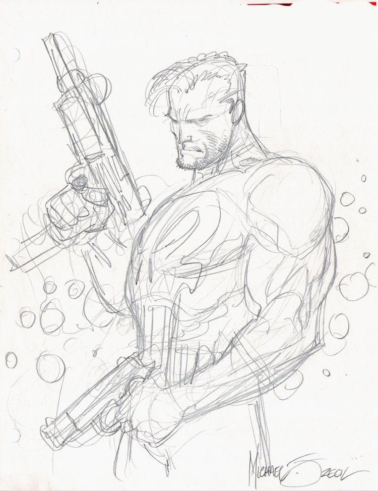 Punisher Pencil Pinup (SOLD LIVE ON 'DUELING DEALERS OF COMIC ART #142 ...