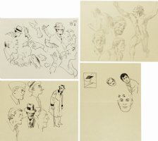 4 Detailed Pinups Including 1 Outstanding Penciled Pinup! Comic Art