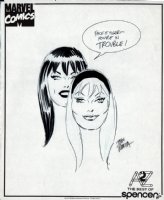 Large Mary Jane And Gwen Stacy 'FACE IT TIGER' Pinup SOLD SOLD SOLD!  Comic Art