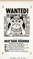 Wanted! Next Door Neighbor Large Poster Art (HUGE SAME SIZE COLORED PROOF COMES WITH ARTWORK! 1980 Comic Art